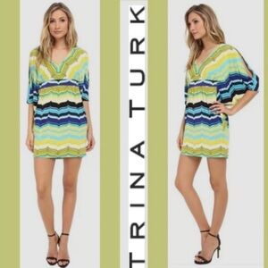 Trina Turk Women's Seren Waved Stripe Matte Jersey Dress